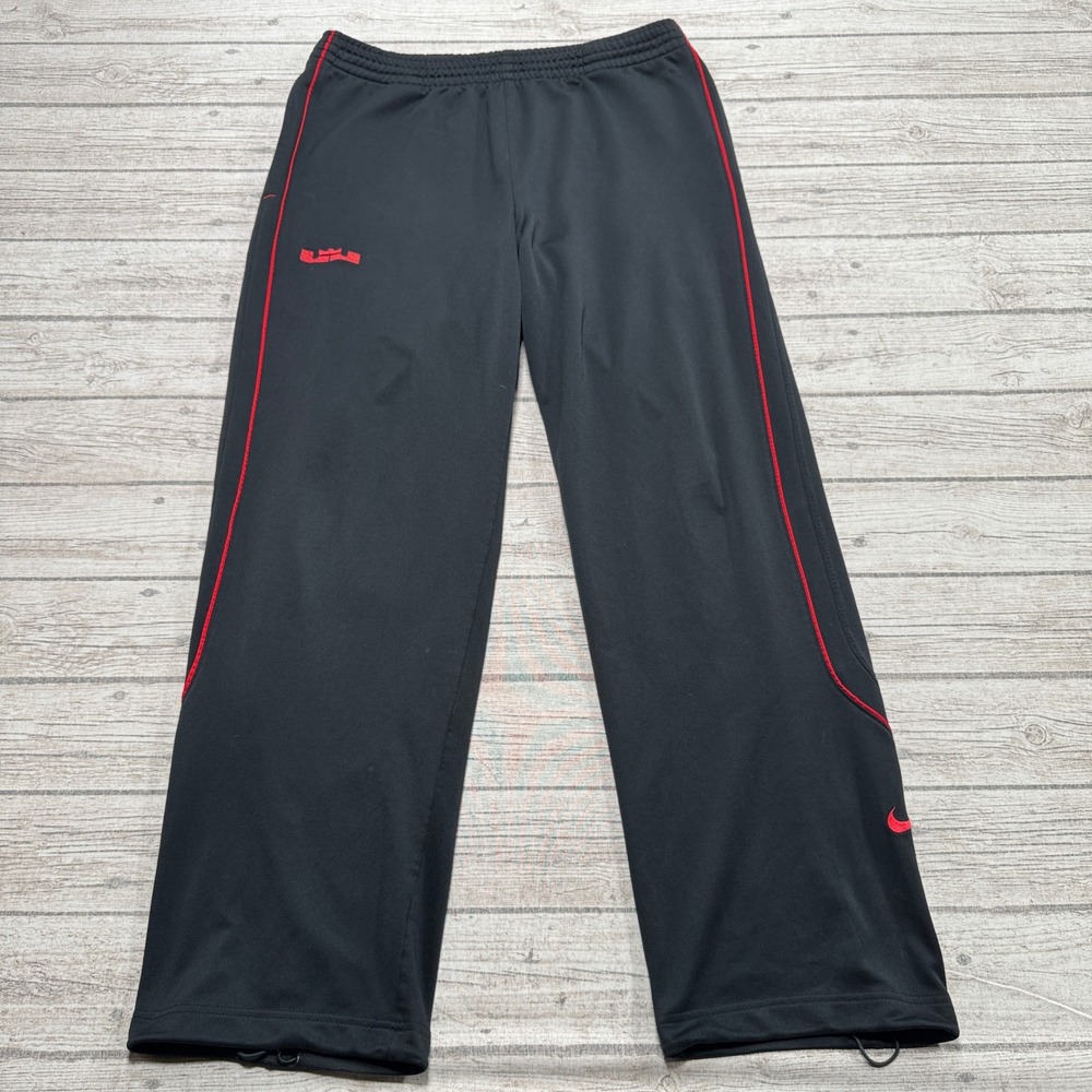 Nike Lebron James Track Pants Men's XL Black Red Dri-FIT Sportswear Basketball